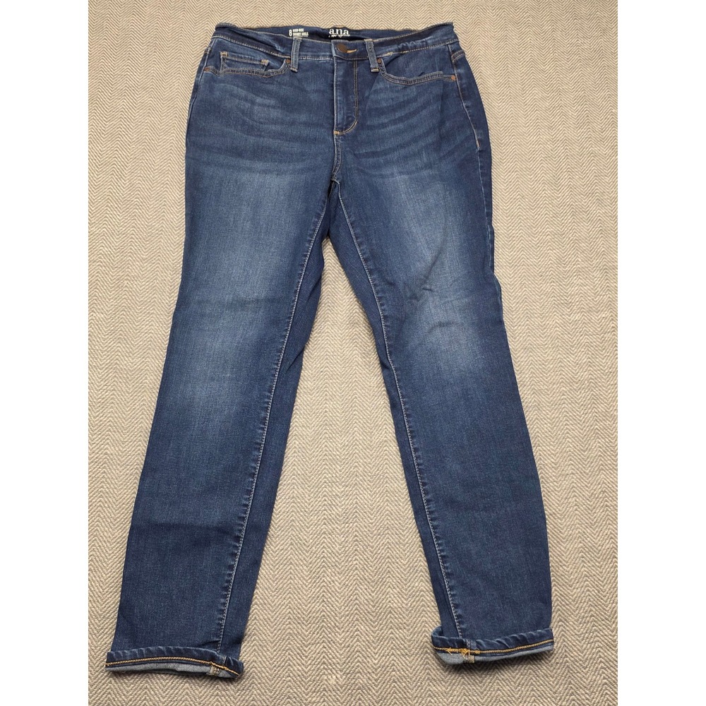 ana A New Approach Womens High Rise Skinny Ankle Jeans Dark Wash Size 8